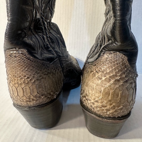❗️ Women’s Western Cowboy Cowgirl Black Leather Snakeskin Boots Size 6 Panhandle - Picture 6 of 14